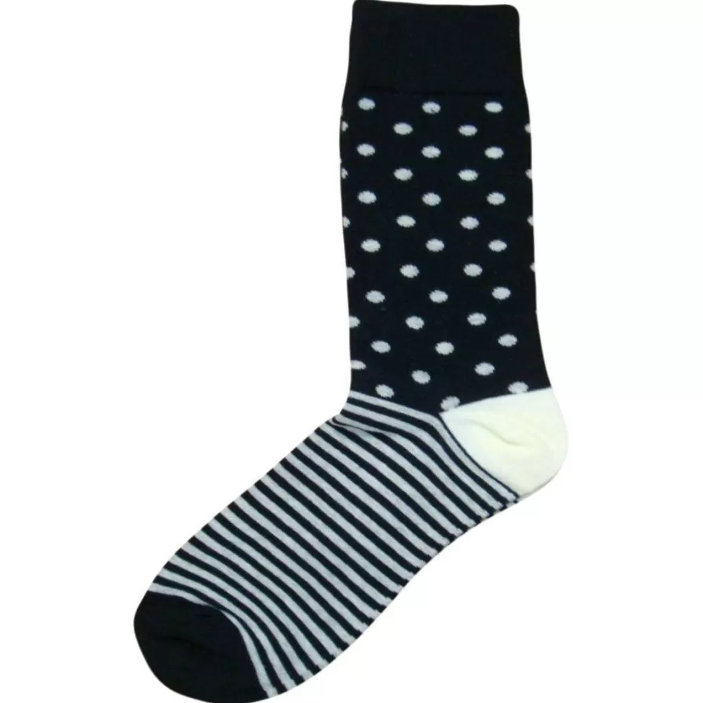 Bassin and Brown Men's Socks^Black Contrast Heel And Toe Striped Socks