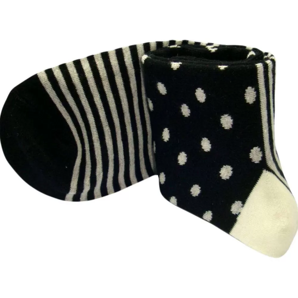 Bassin and Brown Men's Socks^Black Contrast Heel And Toe Striped Socks