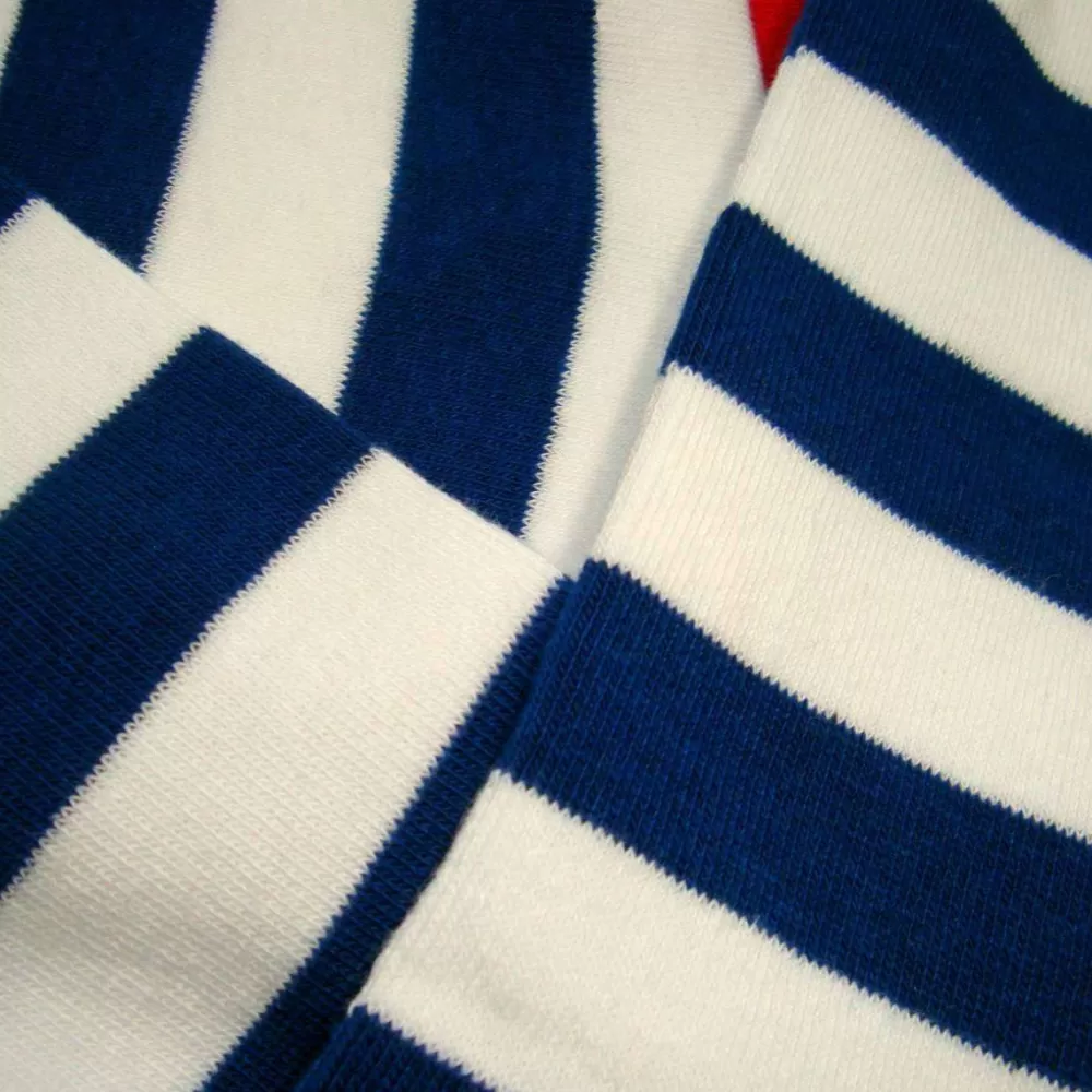 Bassin and Brown Men's Socks^Navy Hooded Striped Contrasting Heel And Toe Socks