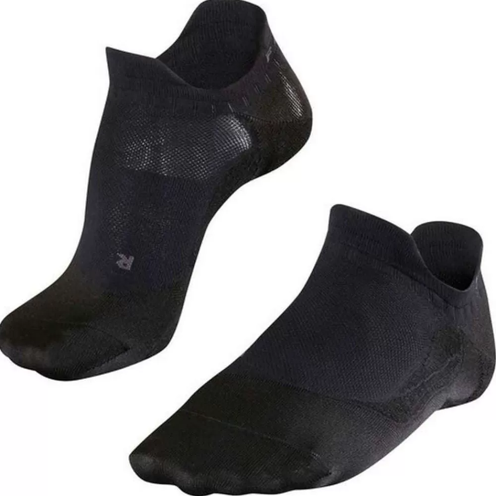 Falke Men's Socks^Black Golfing 5 Invisible No Show Socks