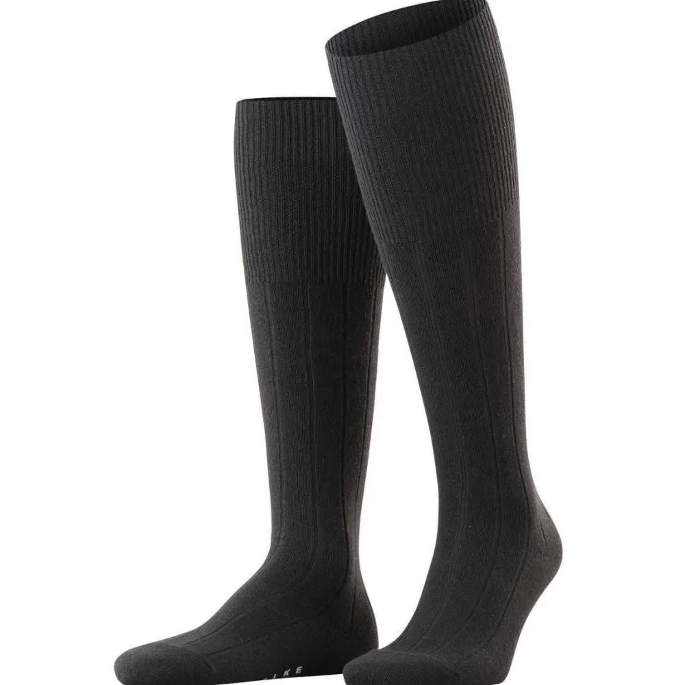 Falke Men's Socks^Black Lhasa Rib Knee High Socks