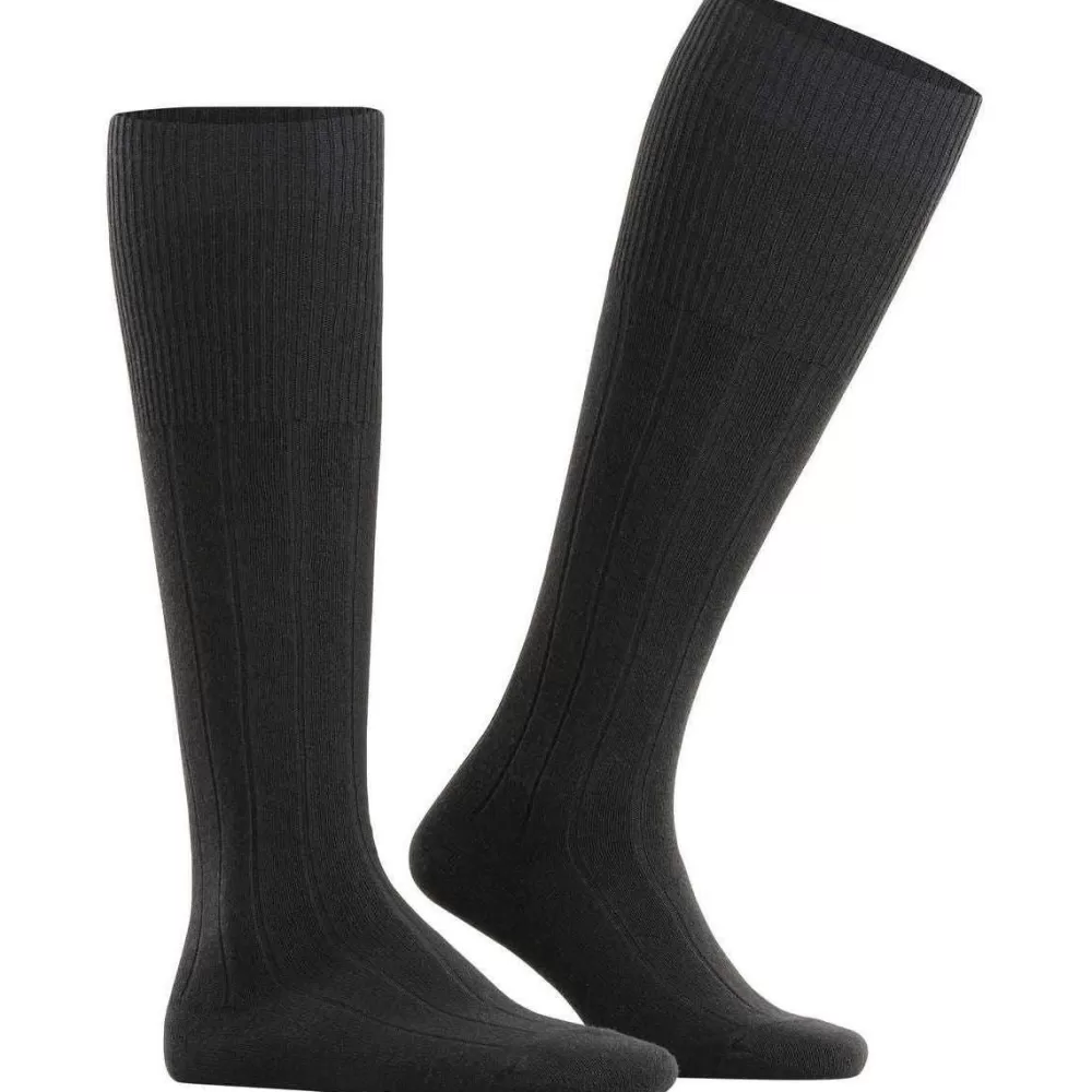 Falke Men's Socks^Black Lhasa Rib Knee High Socks