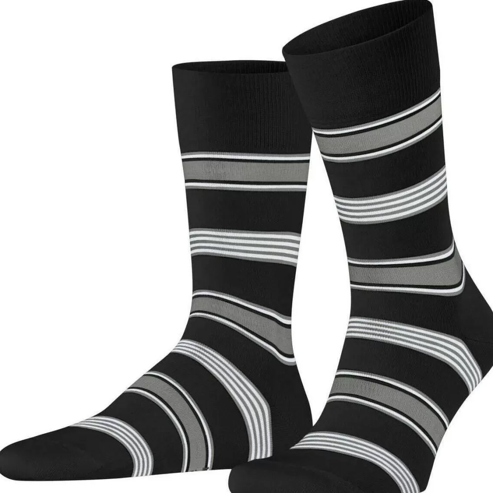 Falke Men's Socks^Black Marina Stripe Socks