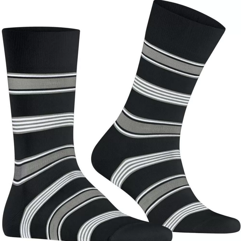 Falke Men's Socks^Black Marina Stripe Socks