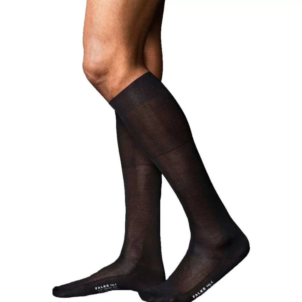 Falke Men's Socks^Black No4 Pure Silk Knee High Socks