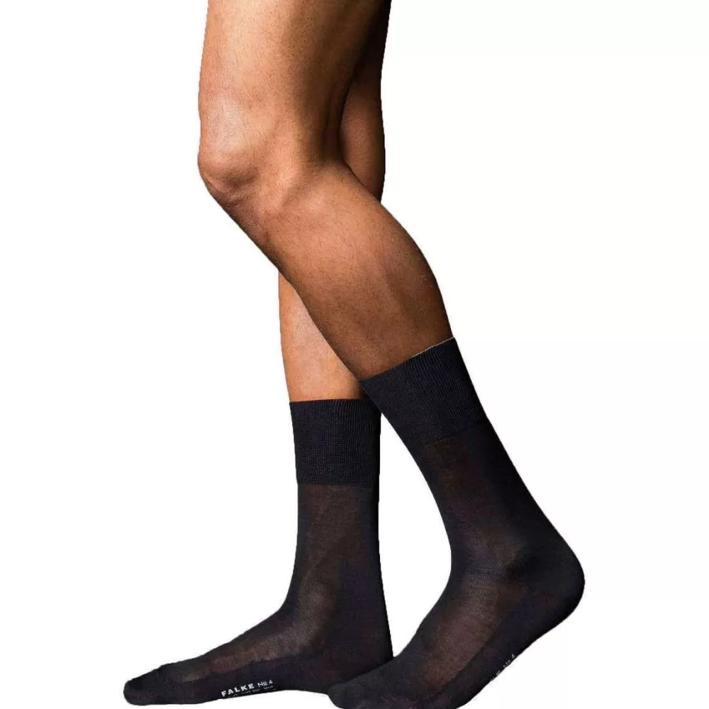 Falke Men's Socks^Black No4 Pure Silk Midcalf Socks
