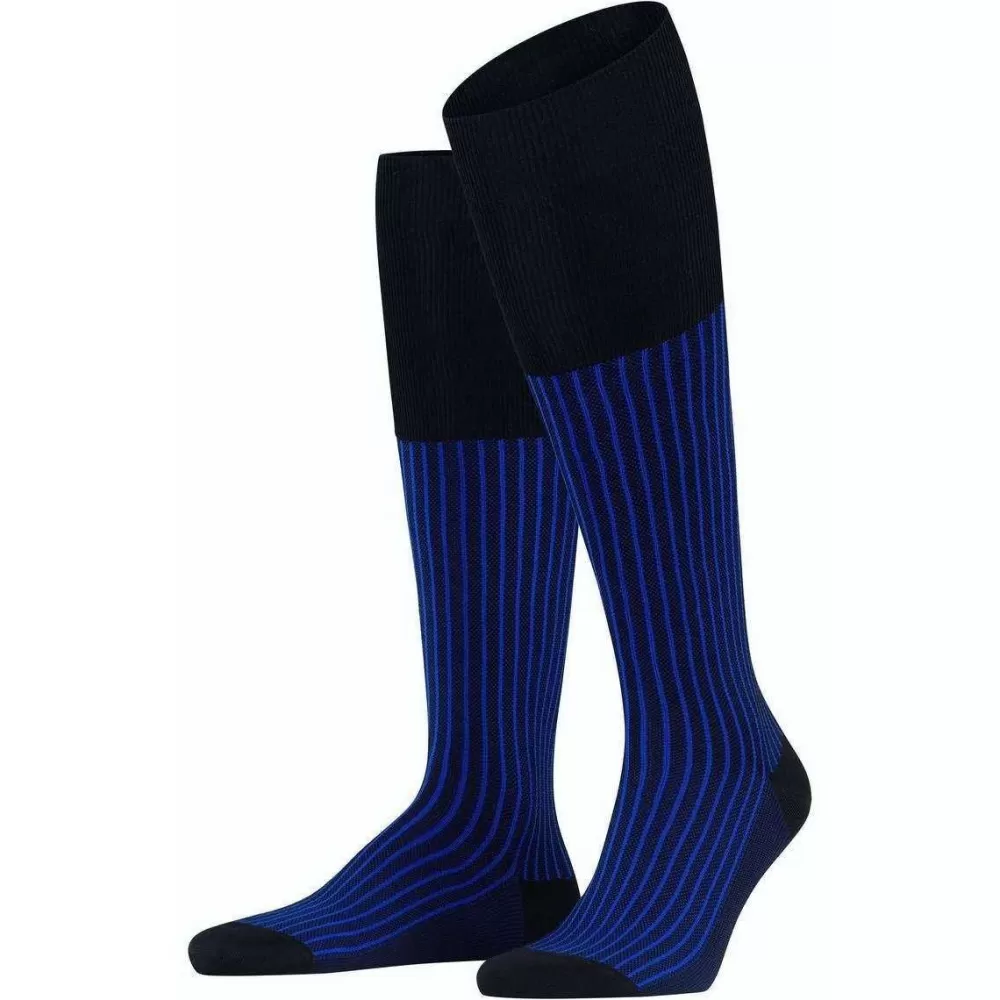Falke Men's Socks^Black Oxford Stripe Knee High Socks