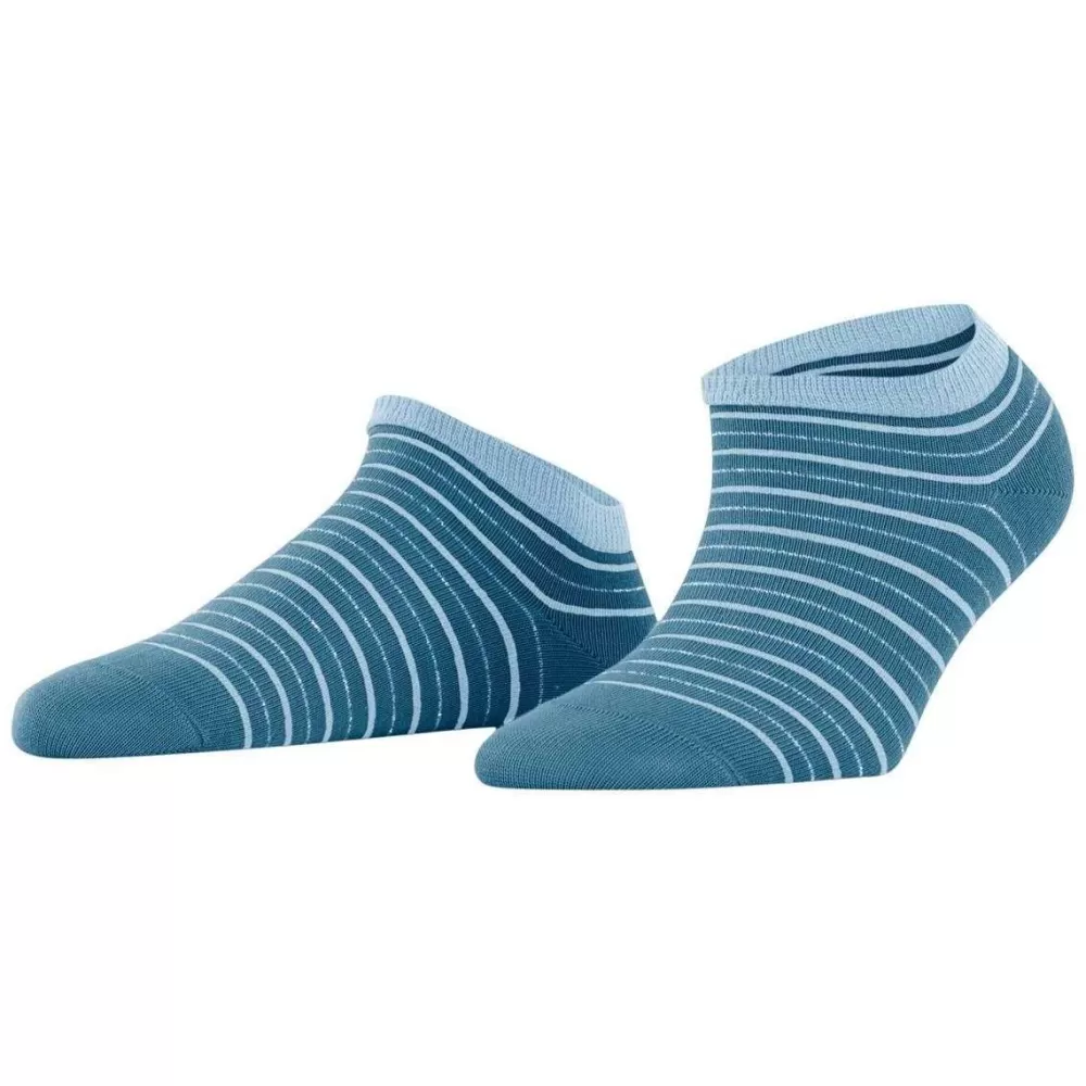 Falke Women's Socks^Blue Stripe Shimmer Sneaker Socks