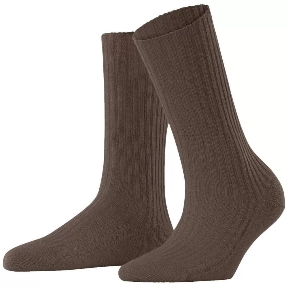 Falke Women's Socks^Brown Cosy Wool Boot Socks