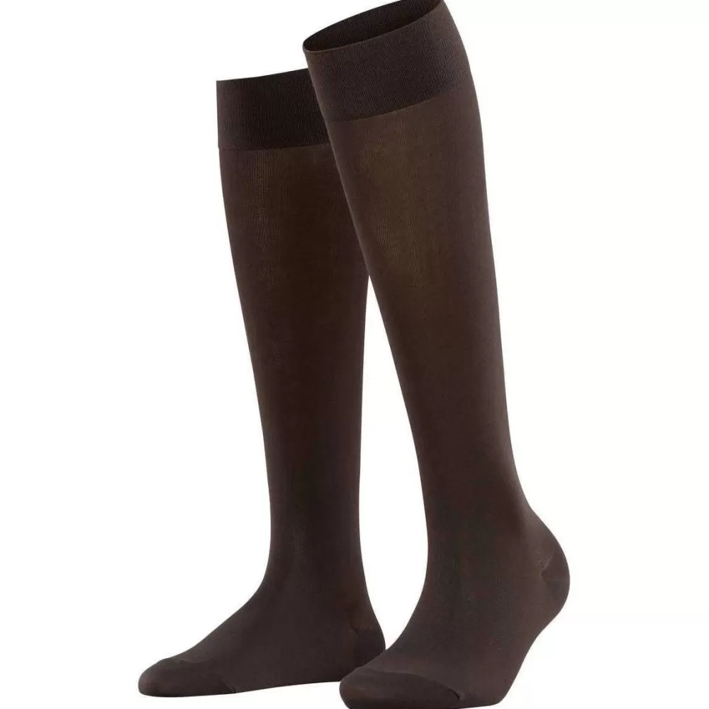 Falke Women's Socks^Brown Cotton Touch Knee High Socks