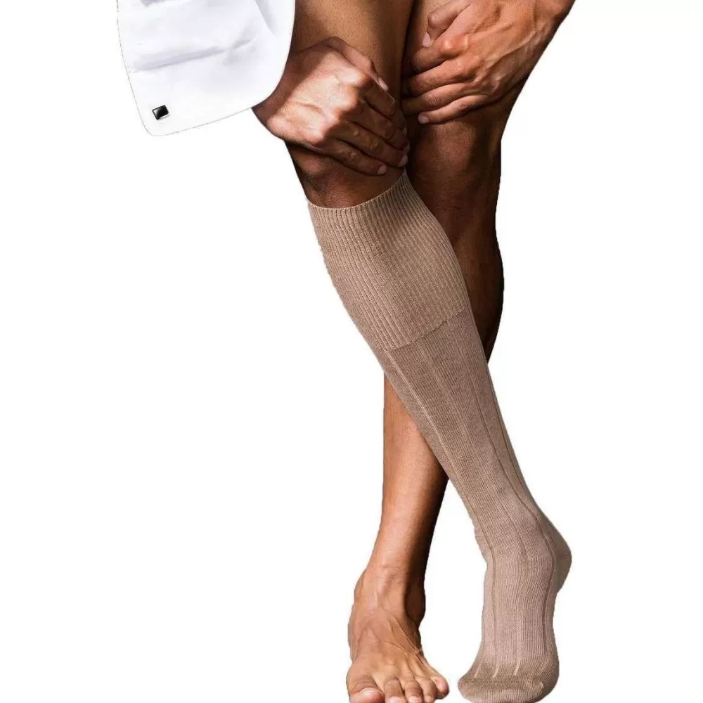 Falke Men's Socks^Brown No3 Finest Camel And Silk Knee High Socks