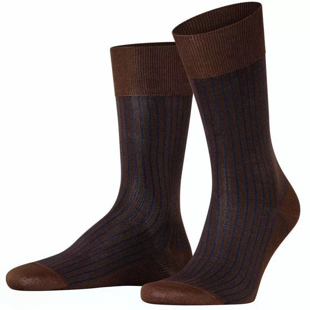 Falke Men's Socks^Brown Oxford Stripe Socks