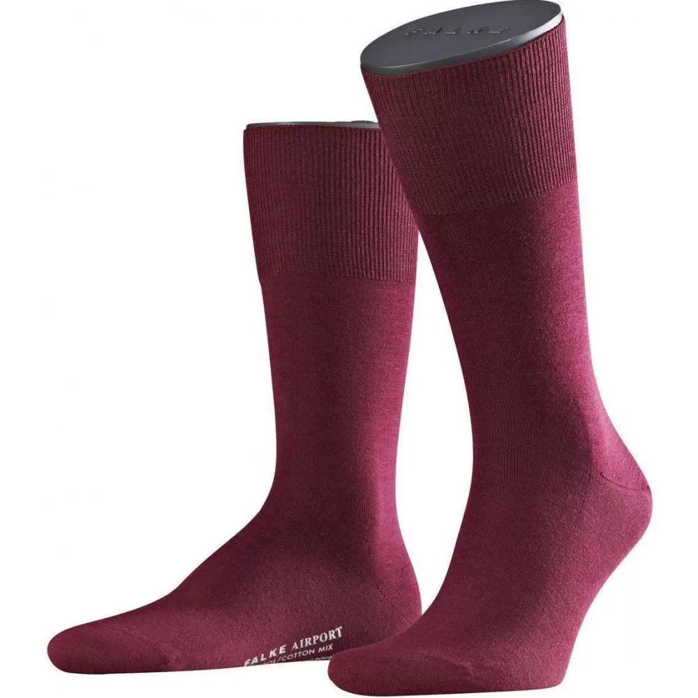 Falke Men's Socks^Burgundy Barolo Airport Midcalf Socks
