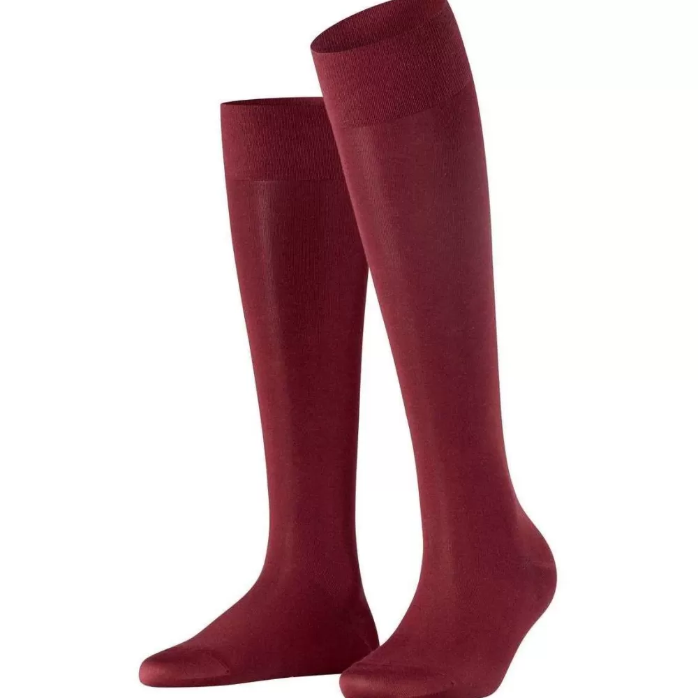 Falke Women's Socks^Burgundy Cotton Touch Knee High Socks