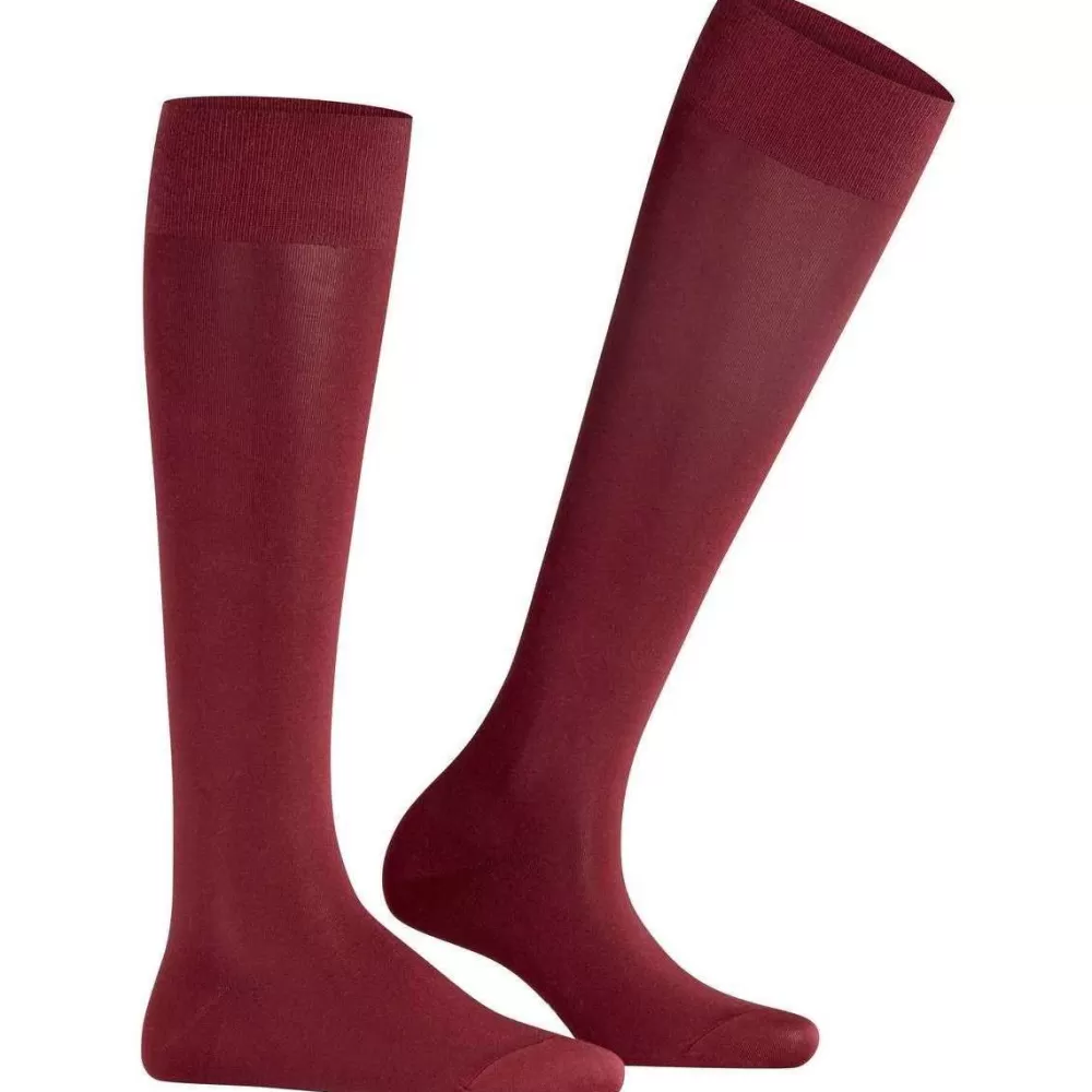 Falke Women's Socks^Burgundy Cotton Touch Knee High Socks