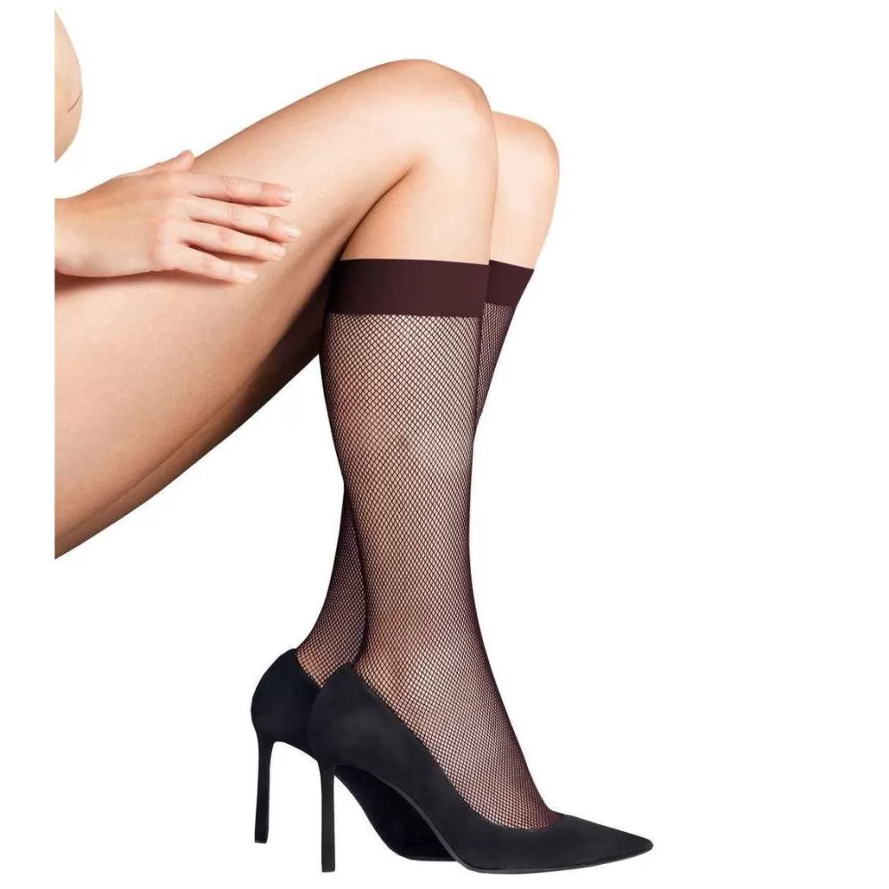 Falke Women's Socks^Burgundy Net Knee-High Socks