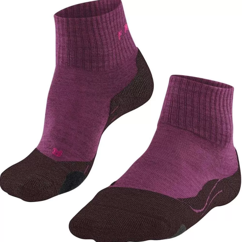 Falke Women's Socks^Burgundy Tk2 Explore Wool Short Socks