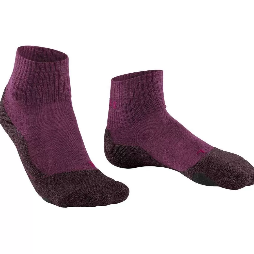 Falke Women's Socks^Burgundy Tk2 Explore Wool Short Socks