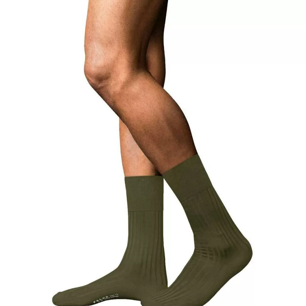 Falke Men's Socks^Green No 13 Finest Piuma Cotton Socks