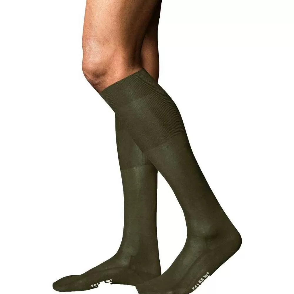 Falke Men's Socks^Green No 9 Pure Fil D´Ecosse Knee High Socks