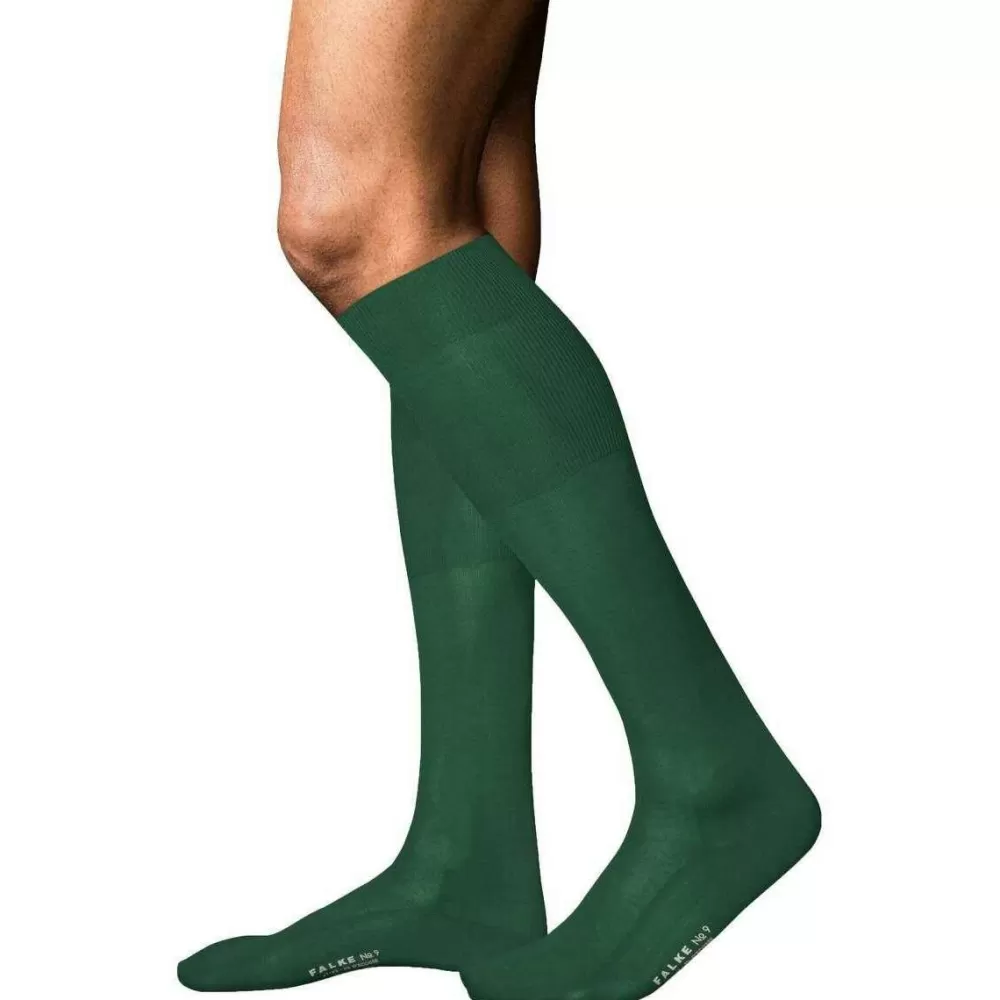 Falke Men's Socks^Green No 9 Pure Fil D´Ecosse Knee High Socks
