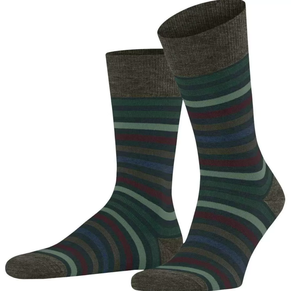 Falke Men's Socks^Green Tinted Stripe Socks