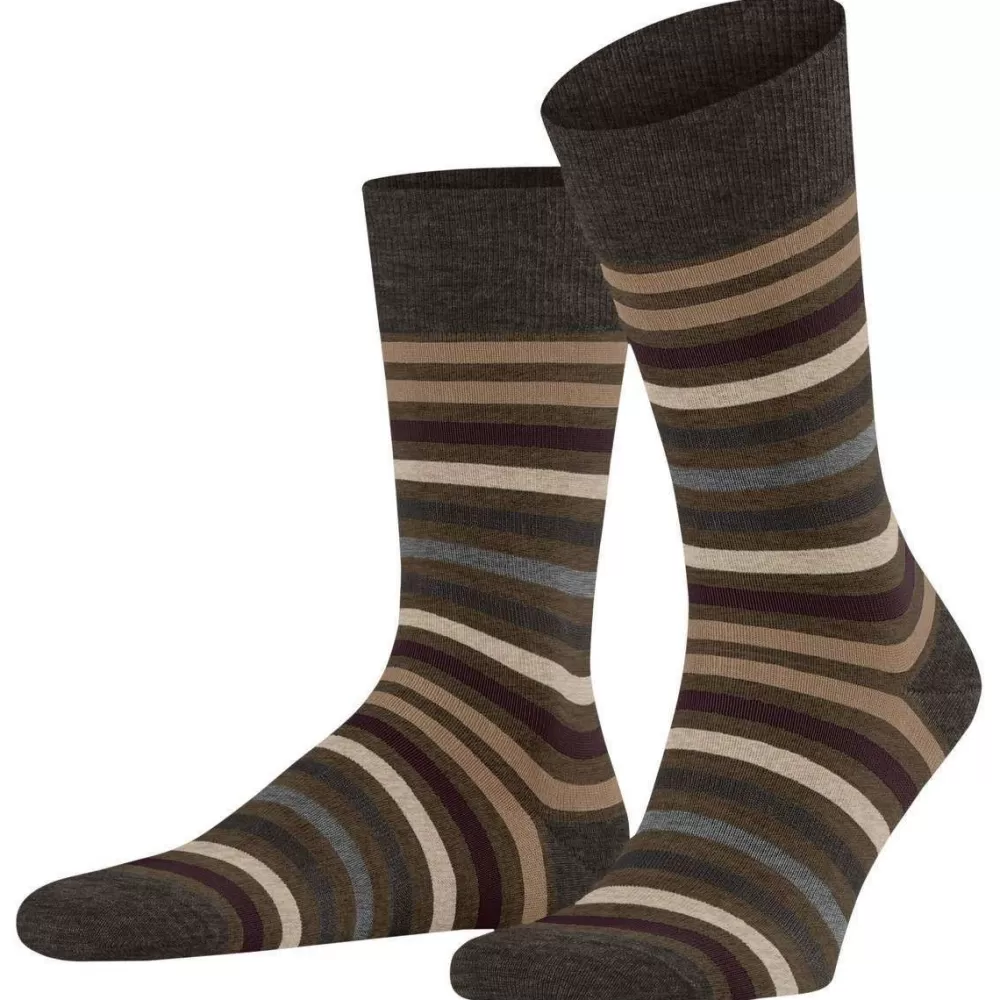 Falke Men's Socks^Green Tinted Stripe Socks