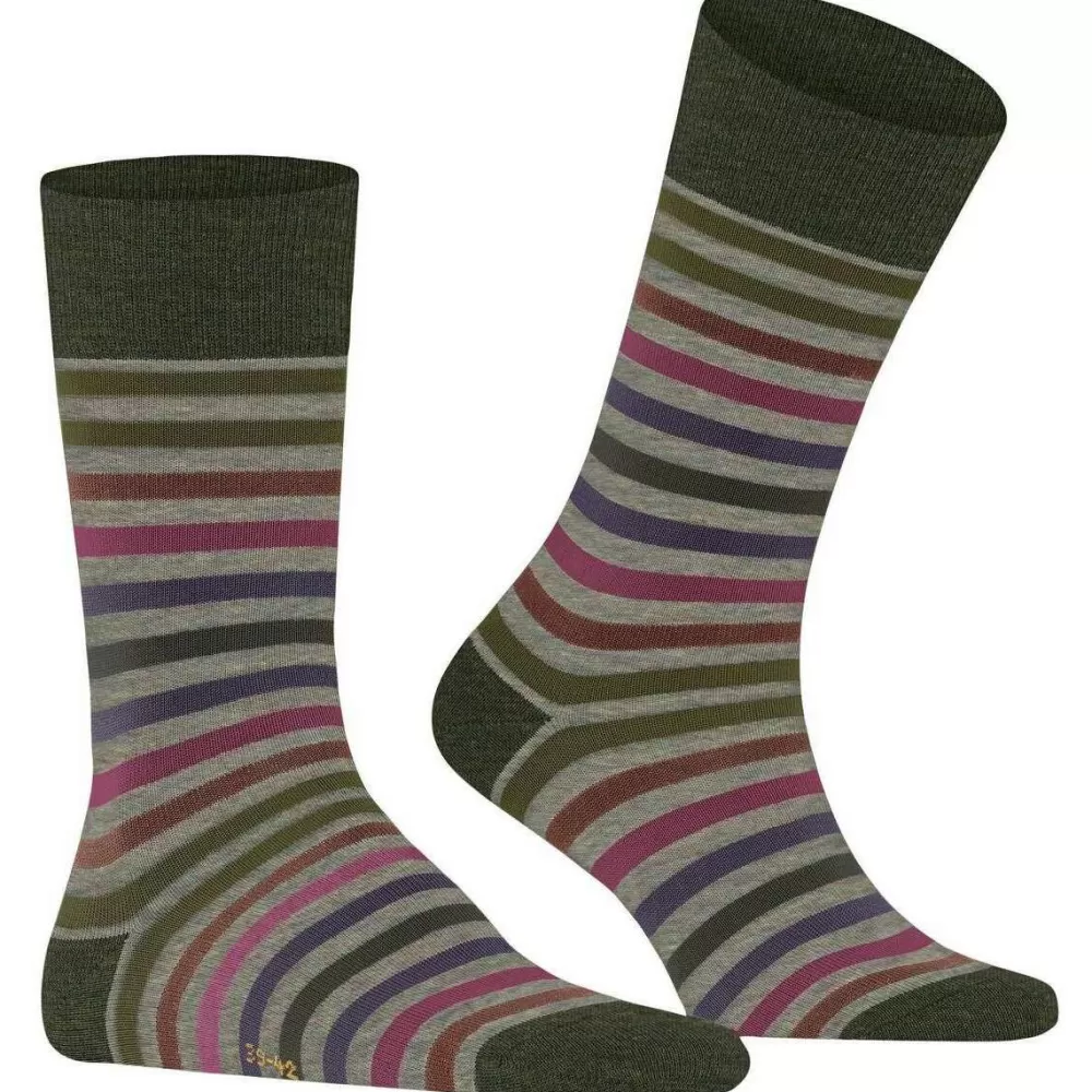 Falke Men's Socks^Green Tinted Stripe Socks