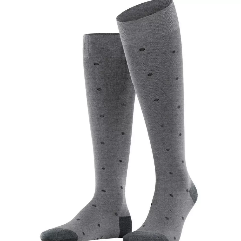 Falke Men's Socks^Grey Dot Knee High Socks