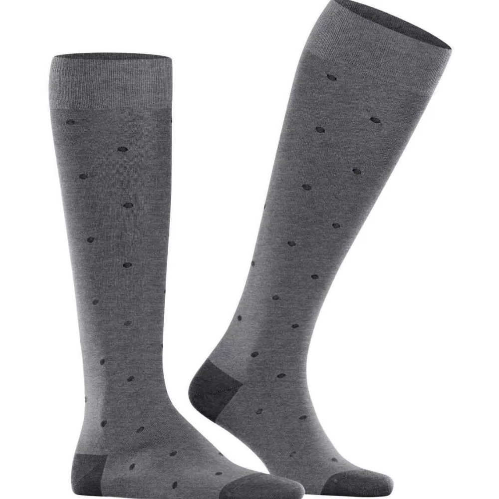 Falke Men's Socks^Grey Dot Knee High Socks