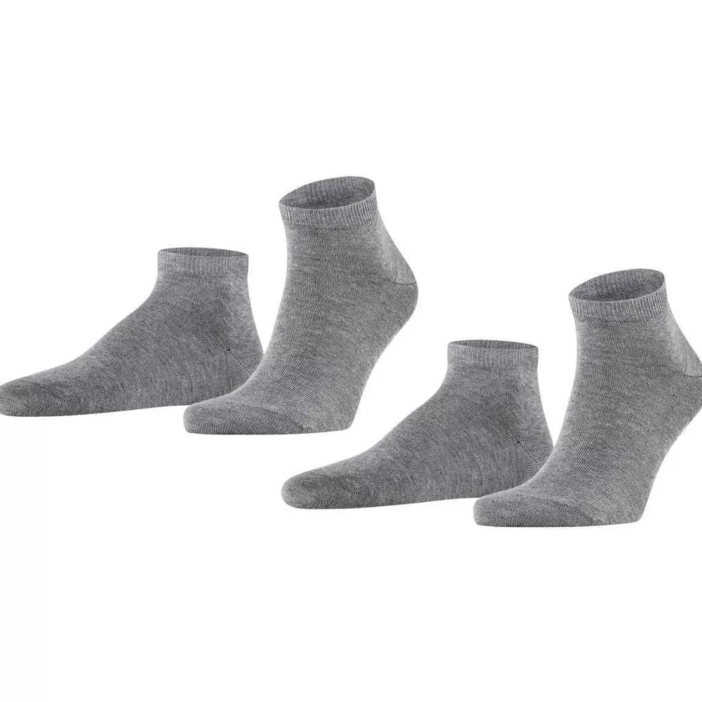 Falke Men's Socks^Grey Happy 2 Pack Sneaker Socks
