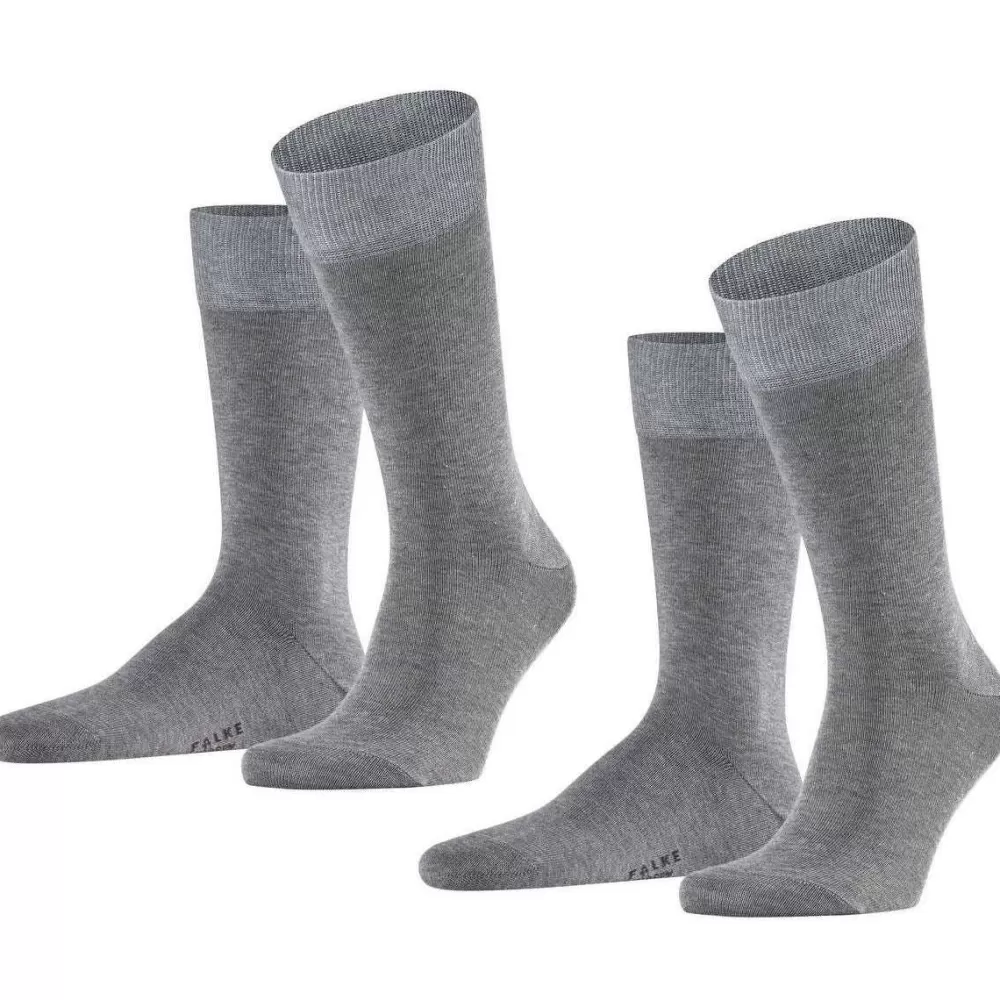Falke Men's Socks^Grey Happy 2 Pack Socks