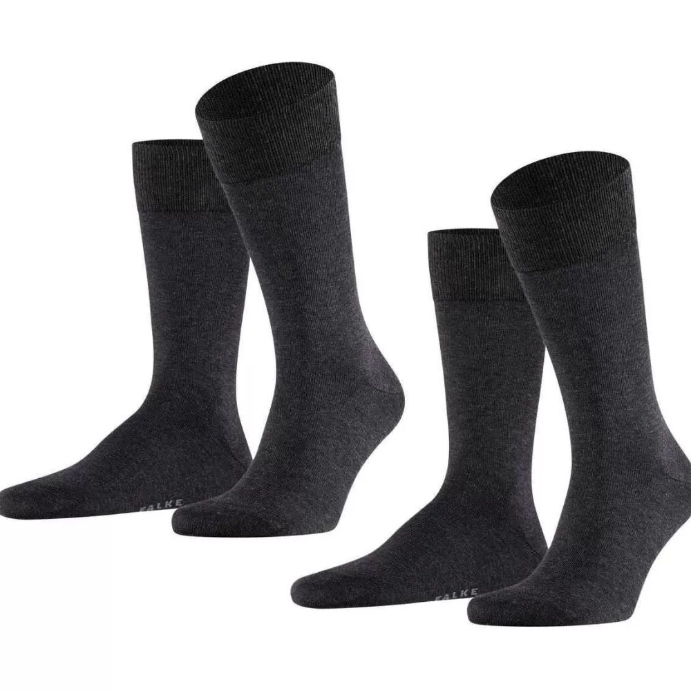 Falke Men's Socks^Grey Happy 2 Pack Socks