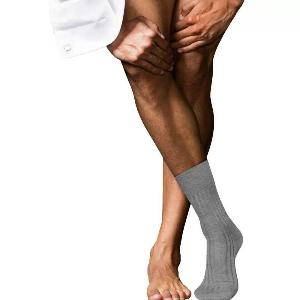Falke Men's Socks^Grey No 13 Finest Piuma Cotton Socks