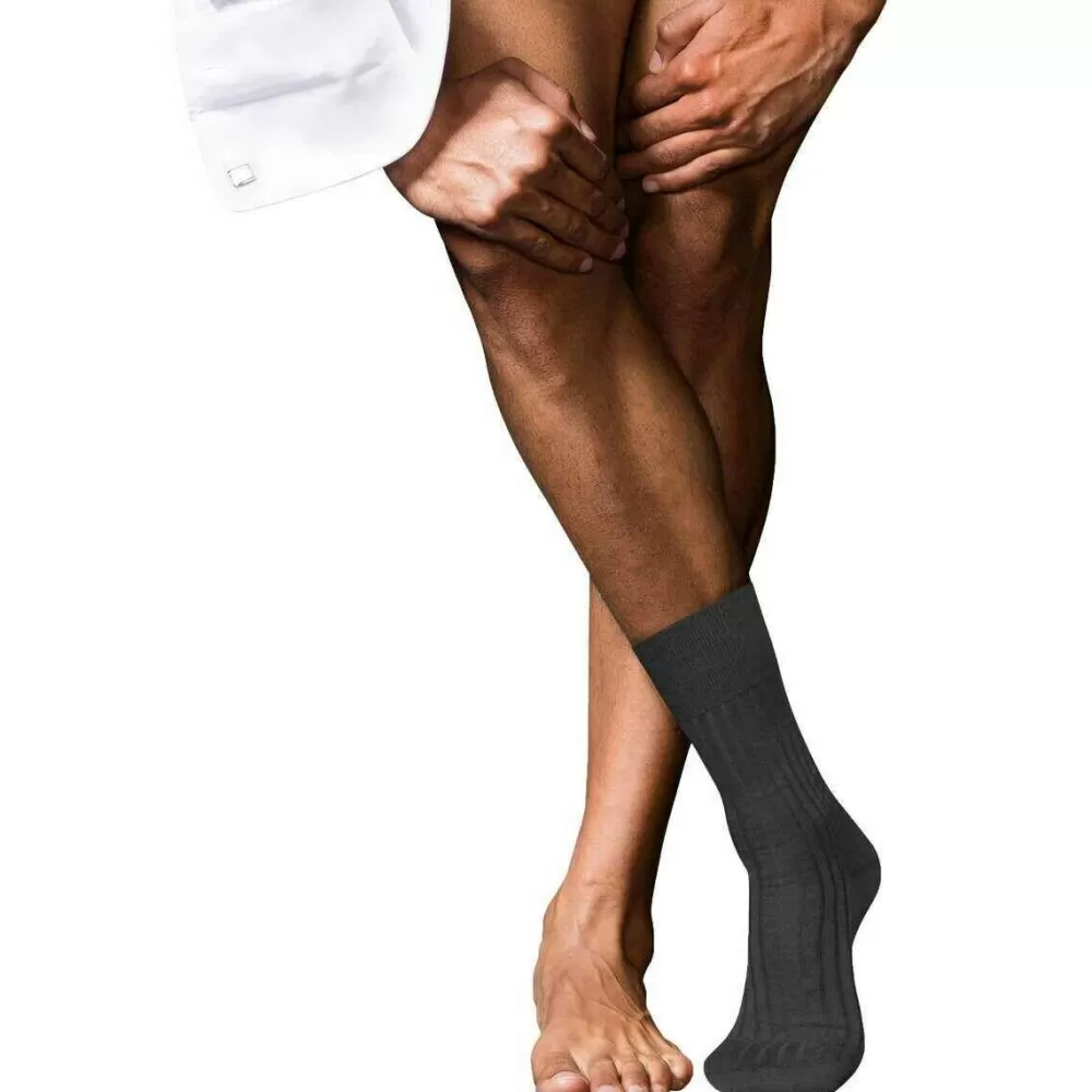 Falke Men's Socks^Grey No 13 Finest Piuma Cotton Socks