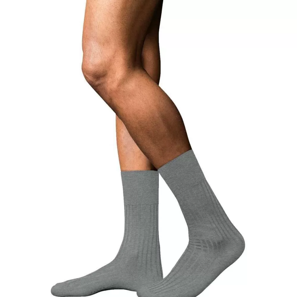 Falke Men's Socks^Grey No 13 Finest Piuma Cotton Socks