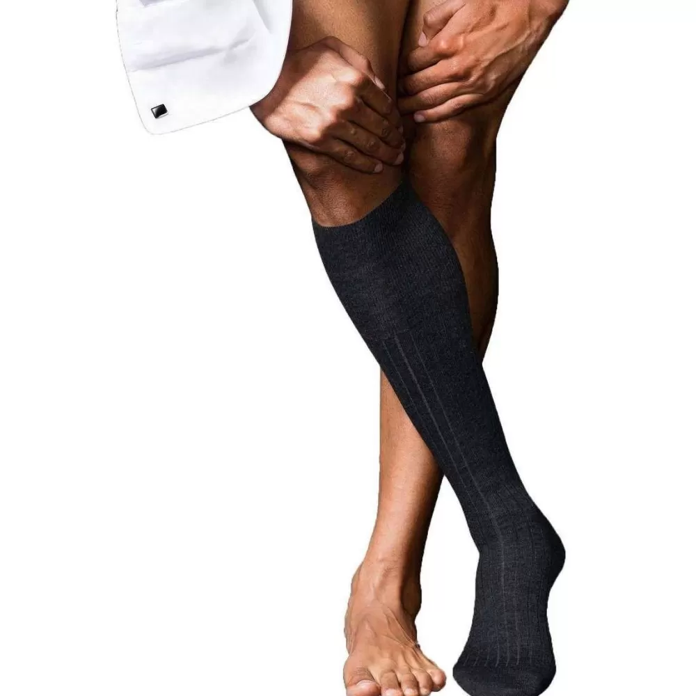 Falke Men's Socks^Grey No2 Finest Knee High Cashmere Socks