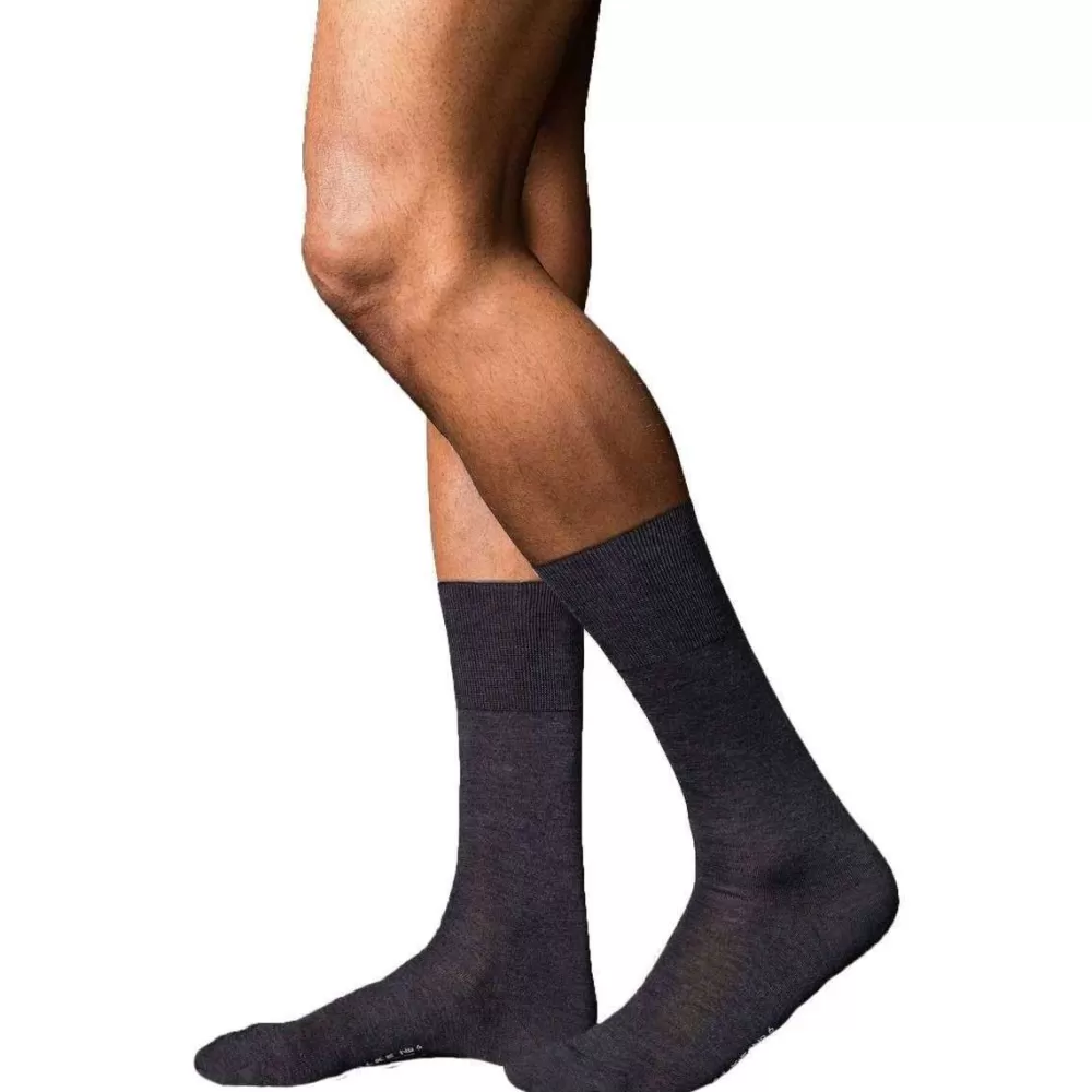 Falke Men's Socks^Grey No6 Finest Merino And Silk Socks