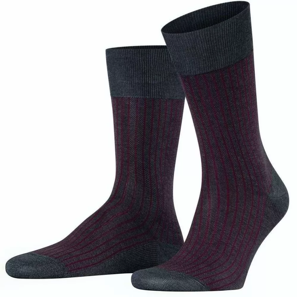 Falke Men's Socks^Grey Oxford Stripe Socks