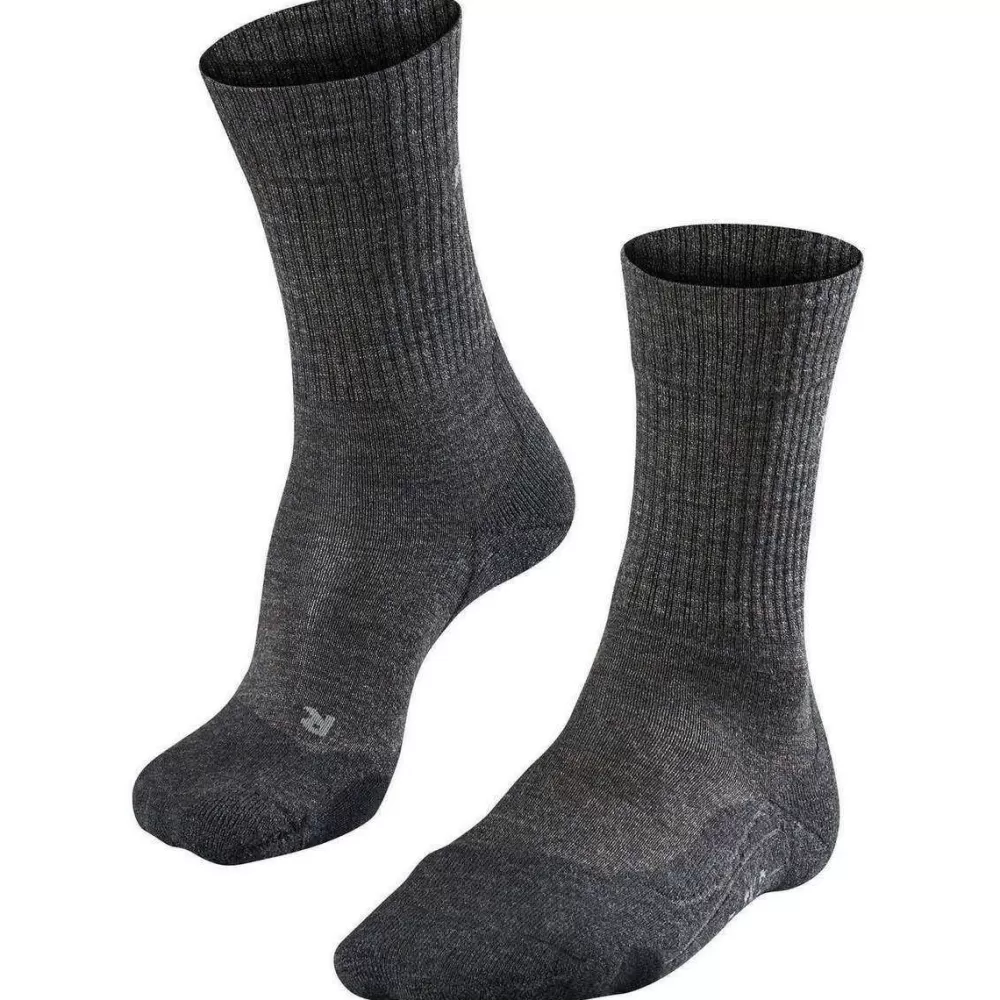 Falke Men's Socks^Grey Trekking 2 Medium Wool Socks
