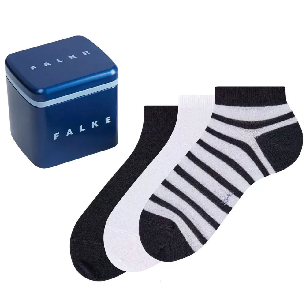 Falke Men's Socks^Navy Happy Box 3-Pack Sneaker Socks
