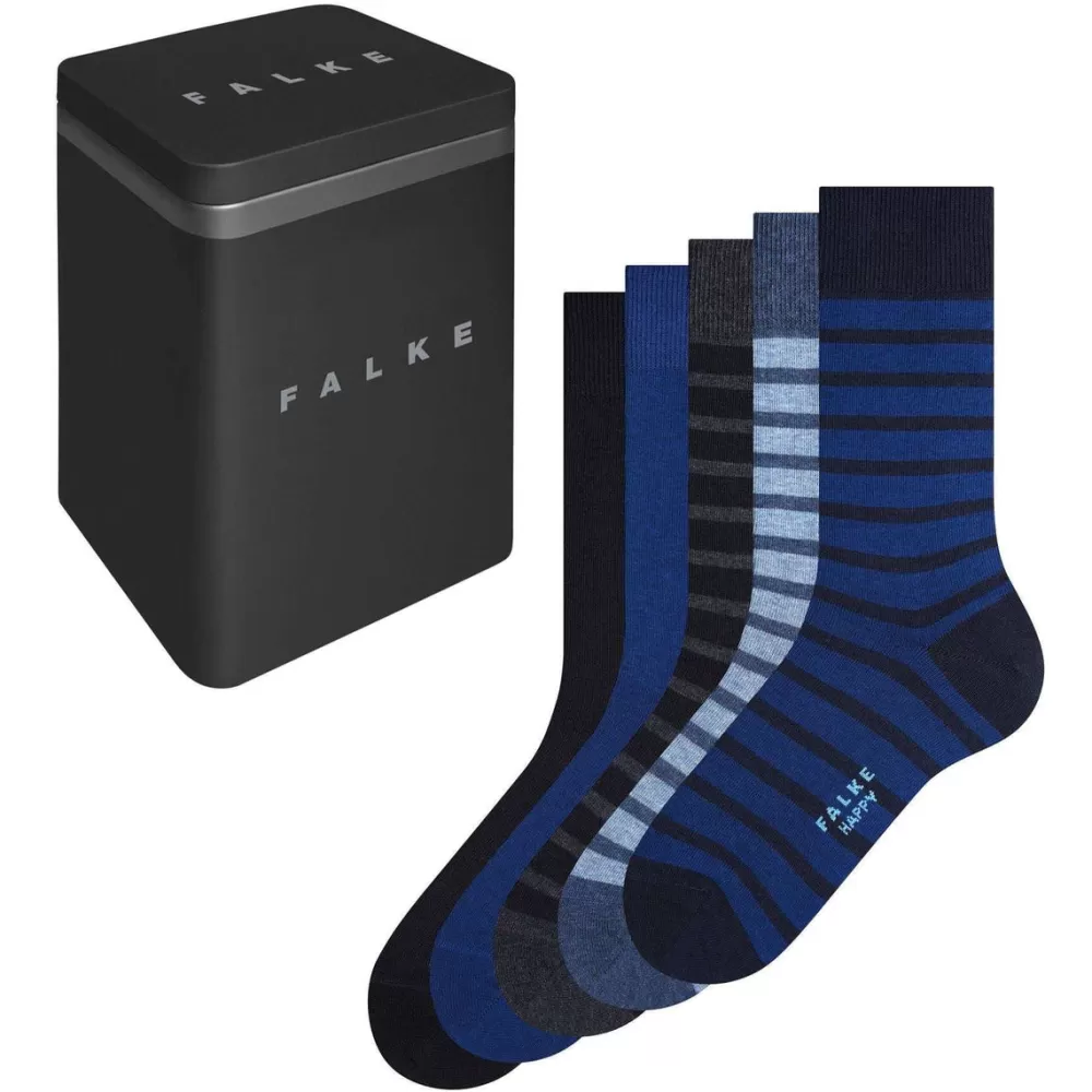 Falke Men's Socks^Navy Happy Box 5-Pack Socks