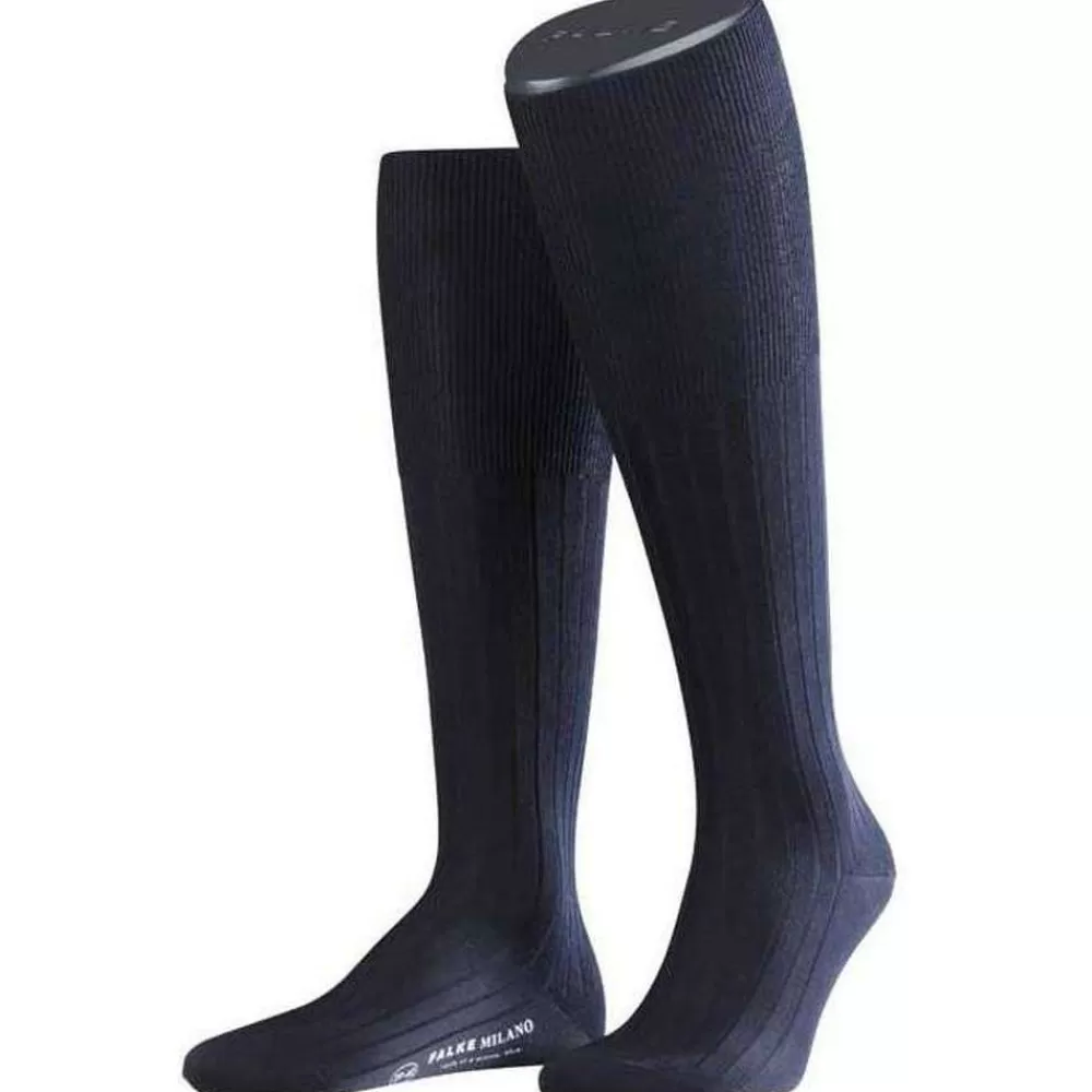 Falke Men's Socks^Navy Milano Knee High Socks