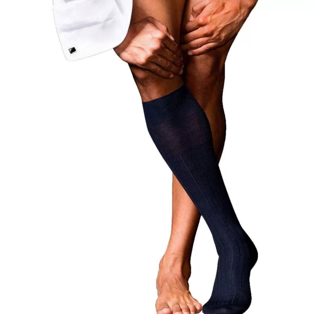 Falke Men's Socks^Navy No2 Finest Knee High Cashmere Socks