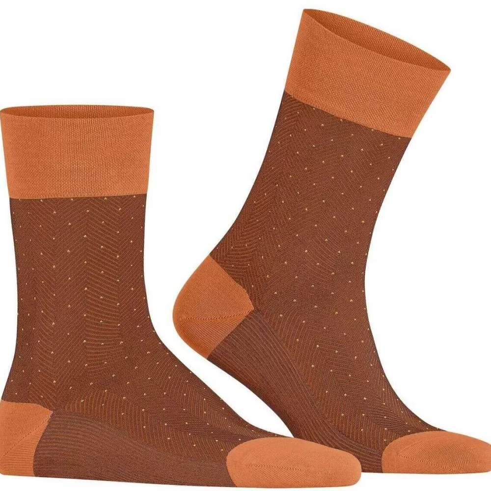 Falke Men's Socks^Orange Sensitive Herringbone Socks