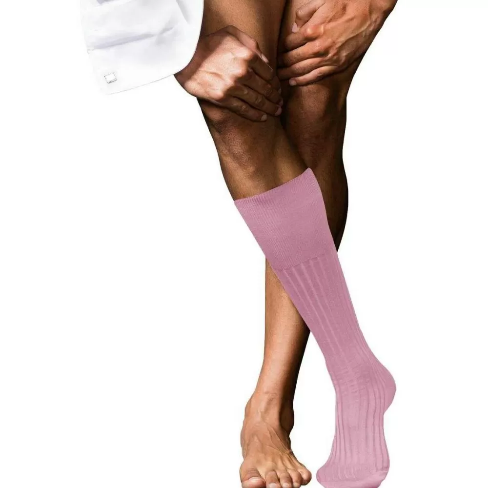 Falke Men's Socks^Pink No 13 Finest Piuma Cotton Knee High Socks