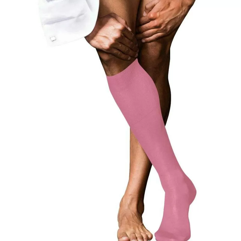 Falke Men's Socks^Pink No 9 Pure Fil D´Ecosse Knee High Socks
