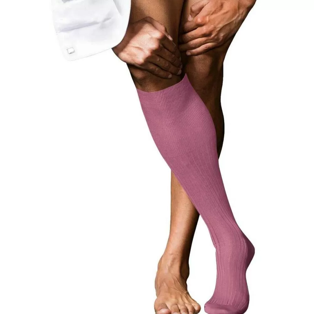 Falke Men's Socks^Pink No 10 Pure Fil D´Ecosse Knee High Socks