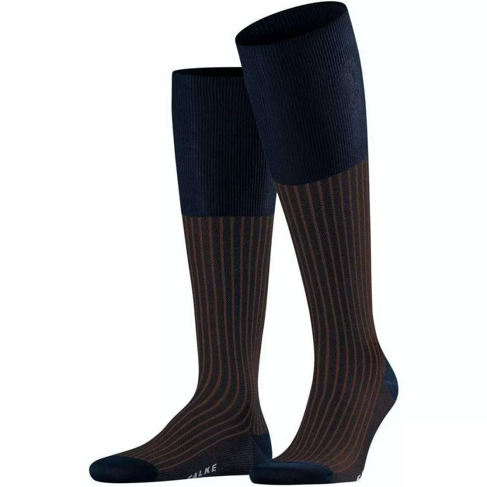Falke Men's Socks^Purple Oxford Stripe Knee High Socks