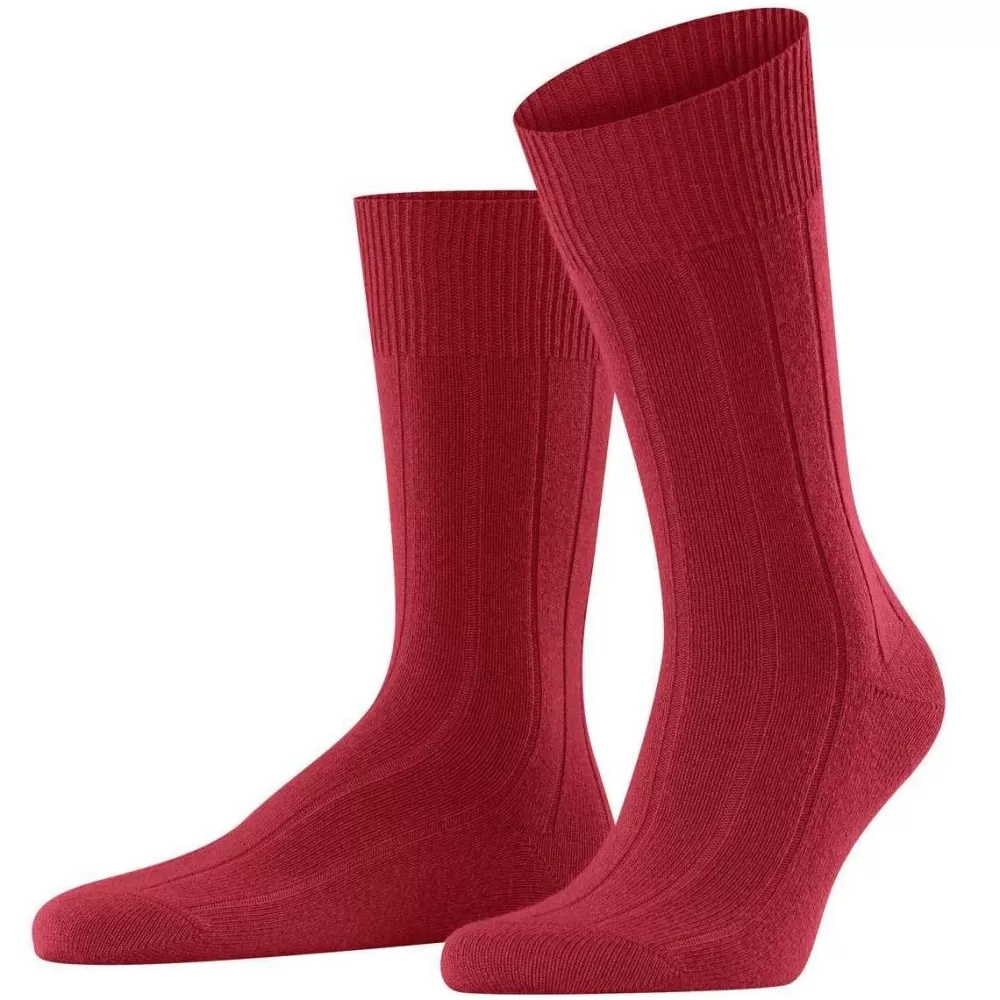 Falke Men's Socks^Red Lhasa Rib Socks